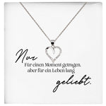 22Feels® Fehlgeburt Erinnerung Trauer-Schmuck Silber 925/000 Herz Halskette Frauen Schmuck Kondolenzgeschenk "Nur Für Einen Moment" Damen Collier-Schmuck mit Botschaftskarte - Herz21-22Feels