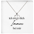 22Feels® Fehlgeburt Erinnerung Trauer-Schmuck Silber 925/000 Herz Halskette Frauen Schmuck Kondolenzgeschenk "Ich Trage Dich Immer" Damen Collier-Schmuck mit Botschaftskarte - Herz21-22Feels