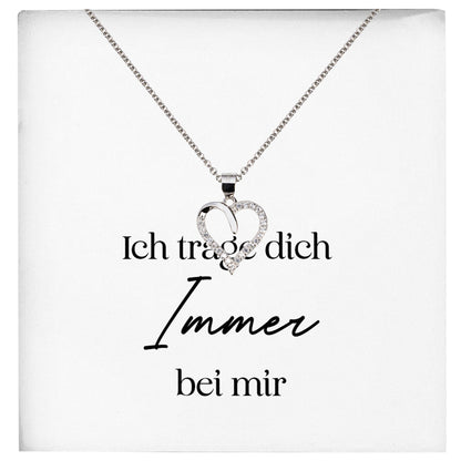 22Feels® Fehlgeburt Erinnerung Trauer-Schmuck Silber 925/000 Herz Halskette Frauen Schmuck Kondolenzgeschenk "Ich Trage Dich Immer" Damen Collier-Schmuck mit Botschaftskarte - Herz21-22Feels