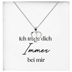 22Feels® Fehlgeburt Erinnerung Trauer-Schmuck Silber 925/000 Herz Halskette Frauen Schmuck Kondolenzgeschenk "Ich Trage Dich Immer" Damen Collier-Schmuck mit Botschaftskarte - Herz21-22Feels