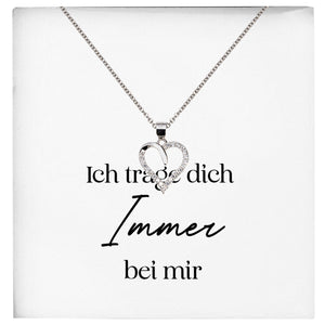 22Feels® Fehlgeburt Erinnerung Trauer-Schmuck Silber 925/000 Herz Halskette Frauen Schmuck Kondolenzgeschenk "Ich Trage Dich Immer" Damen Collier-Schmuck mit Botschaftskarte - Herz21-22Feels