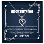 22Feels® Ehefrau Hochzeitstag Geschenk Ich Liebe Dich Frauen Schmuck Silber 925/000 Herz Halskette Damen Collier mit 23 Zirkonia Steinen-Schmuck mit Botschaftskarte - Herz21-22Feels