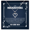 22Feels® Ehefrau Hochzeitstag Geschenk Ich Liebe Dich Frauen Schmuck Silber 925/000 Herz Halskette Damen Collier mit 23 Zirkonia Steinen-Schmuck mit Botschaftskarte - Herz21-22Feels