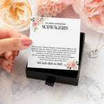 22Feels® Wunderbare Schwägerin Geschenk Silber 925 Herz Halskette mit Karte Frauen Schmuck Damen Collier Hochzeit Geburtstag Weihnachten Zirkonia-Steine-Schmuck mit Botschaftskarte - Herz21-22Feels