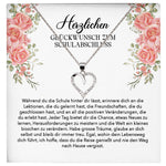 22Feels® Schulabschluss Geschenk Mädchen Silber 925 Herz Halskette mit Karte Abiturientin Glückwunsch Frauen Schmuck Realschule Gymnasium-Schmuck mit Botschaftskarte - Herz21-22Feels