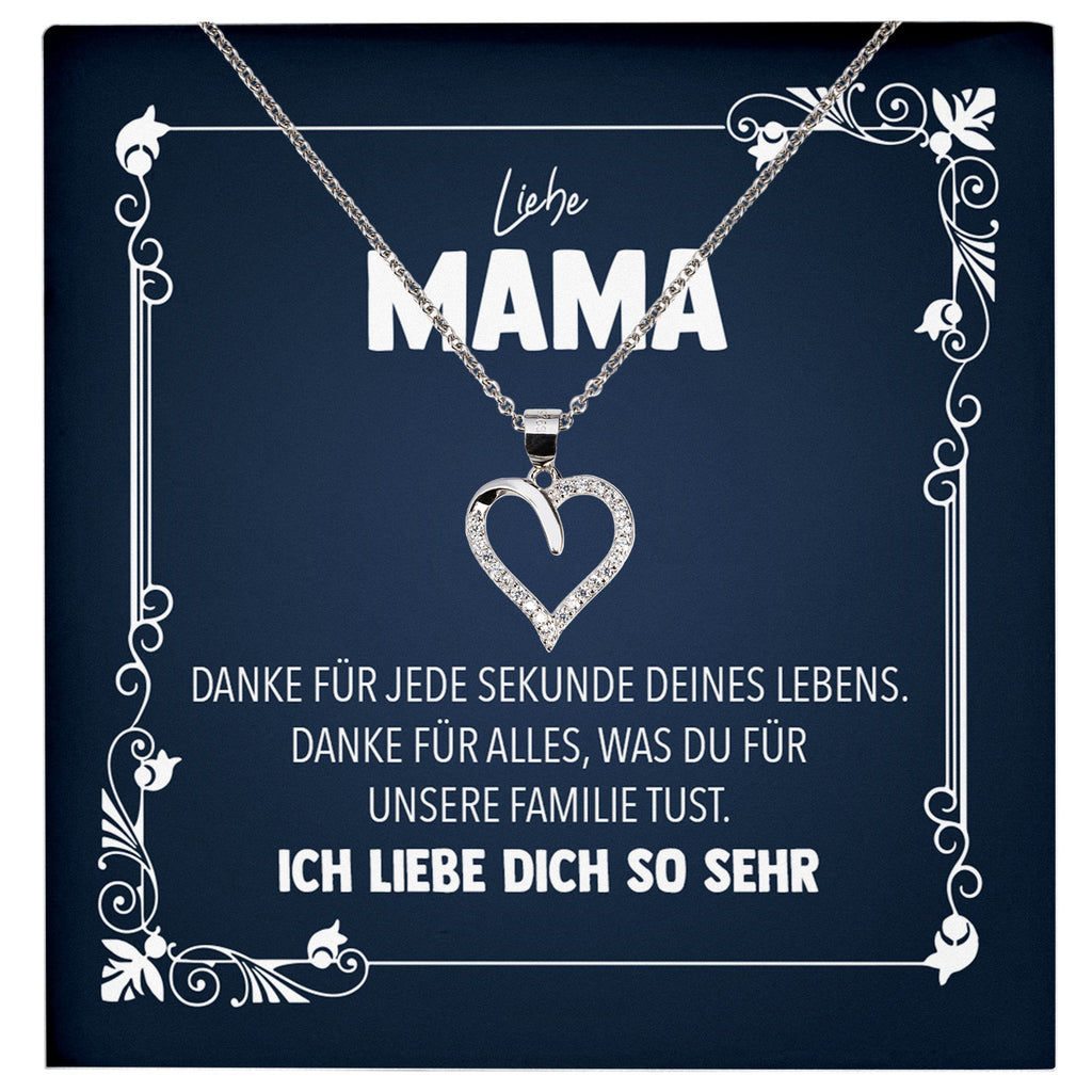 22Feels® Liebe Mama Geschenk Silber 925/000 Herz Halskette Muttertag Valentinstag Frauen Schmuck Karte Mutter Geburtstag Weihnachten Damen Collier Eltern-Schmuck mit Botschaftskarte - Herz21-22Feels
