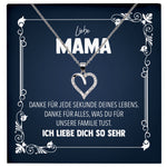 22Feels® Liebe Mama Geschenk Silber 925/000 Herz Halskette Muttertag Valentinstag Frauen Schmuck Karte Mutter Geburtstag Weihnachten Damen Collier Eltern-Schmuck mit Botschaftskarte - Herz21-22Feels