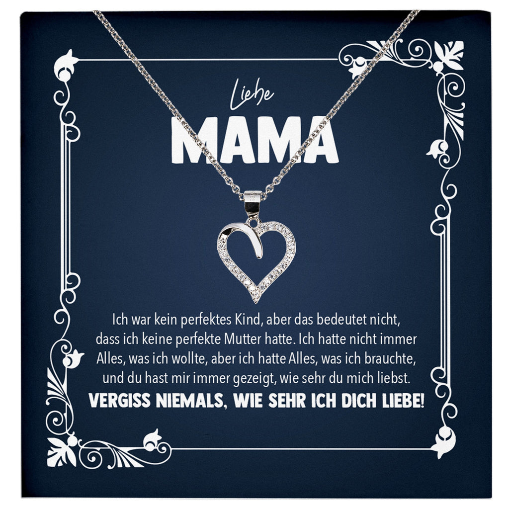 22Feels® Liebe Mama Geschenk Silber 925/000 Herz Halskette Muttertag Valentinstag Frauen Schmuck Karte Mutter Geburtstag Weihnachten Damen Collier Eltern-Schmuck mit Botschaftskarte - Herz21-22Feels
