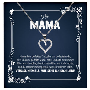22Feels® Liebe Mama Geschenk Silber 925/000 Herz Halskette Muttertag Valentinstag Frauen Schmuck Karte Mutter Geburtstag Weihnachten Damen Collier Eltern-Schmuck mit Botschaftskarte - Herz21-22Feels