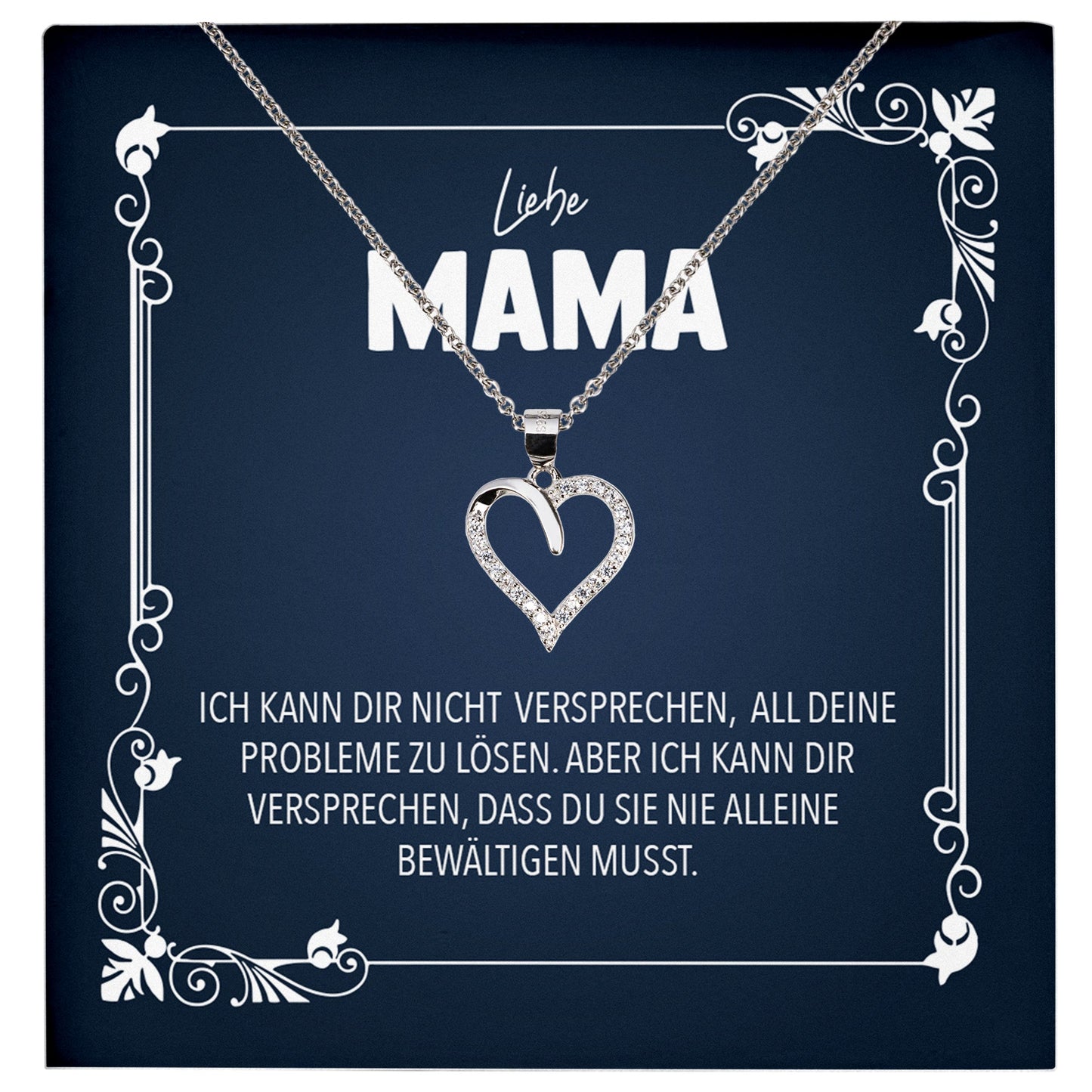 22Feels® Liebe Mama Geschenk Silber 925/000 Herz Halskette Muttertag Valentinstag Frauen Schmuck Karte Mutter Geburtstag Weihnachten Damen Collier Eltern-Schmuck mit Botschaftskarte - Herz21-22Feels