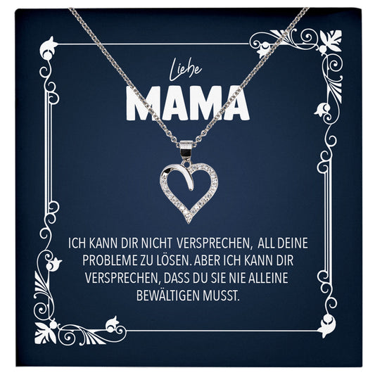 22Feels® Liebe Mama Geschenk Silber 925/000 Herz Halskette Muttertag Valentinstag Frauen Schmuck Karte Mutter Geburtstag Weihnachten Damen Collier Eltern-Schmuck mit Botschaftskarte - Herz21-22Feels