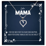 22Feels® Liebe Mama Geschenk Silber 925/000 Herz Halskette Muttertag Valentinstag Frauen Schmuck Karte Mutter Geburtstag Weihnachten Damen Collier Eltern-Schmuck mit Botschaftskarte - Herz21-22Feels