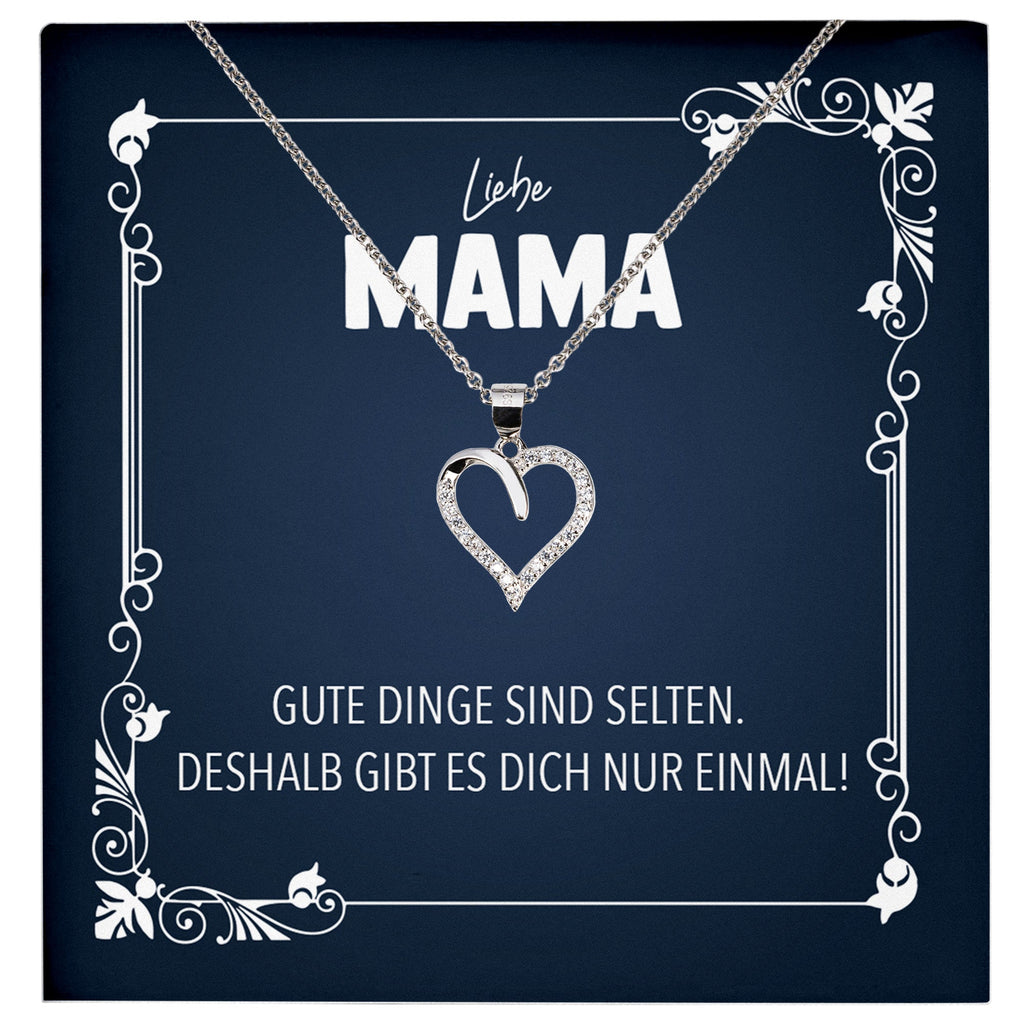 22Feels® Liebe Mama Geschenk Silber 925/000 Herz Halskette Muttertag Valentinstag Frauen Schmuck Karte Mutter Geburtstag Weihnachten Damen Collier Eltern-Schmuck mit Botschaftskarte - Herz21-22Feels