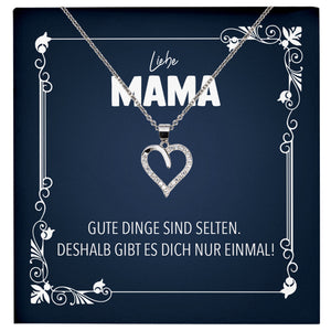 22Feels® Liebe Mama Geschenk Silber 925/000 Herz Halskette Muttertag Valentinstag Frauen Schmuck Karte Mutter Geburtstag Weihnachten Damen Collier Eltern-Schmuck mit Botschaftskarte - Herz21-22Feels