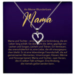 22Feels® Mama Geschenk von Tochter Silber 925/000 Herz Halskette Muttertag Frauen Schmuck mit Karte Mutter Geburtstag Weihnachten Damen Collier-Schmuck mit Botschaftskarte - Herz21-22Feels