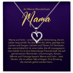 22Feels® Mama Geschenk von Sohn Silber 925/000 Herz Halskette Muttertag Frauen Schmuck mit Karte Mutter Geburtstag Weihnachten Damen Collier-Schmuck mit Botschaftskarte - Herz21-22Feels