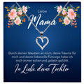 22Feels® Mama Geschenk von Tochter Silber 925/000 Herz Halskette Muttertag Frauen Schmuck mit Karte Mutter Geburtstag Weihnachten Damen Collier-Schmuck mit Botschaftskarte - Herz21-22Feels