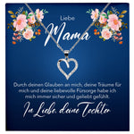 22Feels® Mama Geschenk von Tochter Silber 925/000 Herz Halskette Muttertag Frauen Schmuck mit Karte Mutter Geburtstag Weihnachten Damen Collier-Schmuck mit Botschaftskarte - Herz21-22Feels
