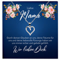 22Feels® Unsere Mama Geschenk Silber 925/000 Herz Halskette Muttertag Frauen Schmuck mit Karte Mutter Geburtstag Weihnachten Damen Collier Eltern-Schmuck mit Botschaftskarte - Herz21-22Feels