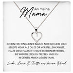 22Feels® Werdende Mama Schwangerschaft Geschenk von Baby Muttertag Silber 925/000 Herz Halskette Karte Frauen Schmuck Collier Babyparty Gender Reveal-Schmuck mit Botschaftskarte - Herz21-22Feels