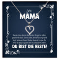 22Feels® Liebe Mama Geschenk Silber 925/000 Herz Halskette Muttertag Valentinstag Frauen Schmuck Karte Mutter Geburtstag Weihnachten Damen Collier Eltern-Schmuck mit Botschaftskarte - Herz21-22Feels