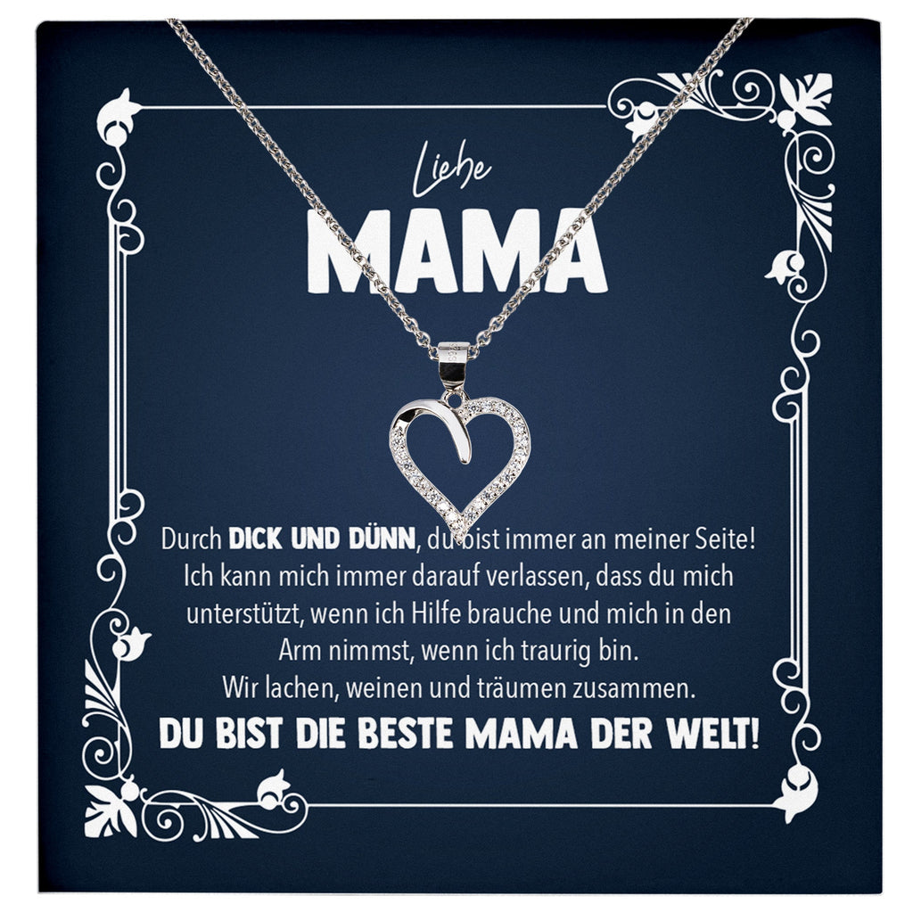 22Feels® Liebe Mama Geschenk Silber 925/000 Herz Halskette Muttertag Valentinstag Frauen Schmuck Karte Mutter Geburtstag Weihnachten Damen Collier Eltern-Schmuck mit Botschaftskarte - Herz21-22Feels
