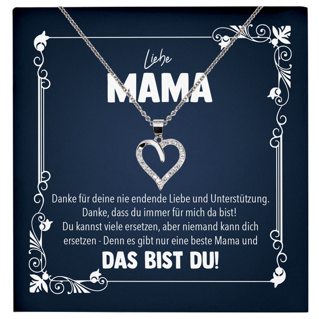 22Feels® Liebe Mama Geschenk Silber 925/000 Herz Halskette Muttertag Valentinstag Frauen Schmuck Karte Mutter Geburtstag Weihnachten Damen Collier Eltern-Schmuck mit Botschaftskarte - Herz21-22Feels