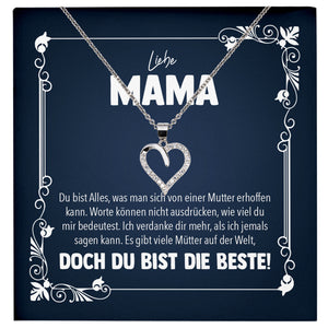 22Feels® Liebe Mama Geschenk Silber 925/000 Herz Halskette Muttertag Valentinstag Frauen Schmuck Karte Mutter Geburtstag Weihnachten Damen Collier Eltern-Schmuck mit Botschaftskarte - Herz21-22Feels