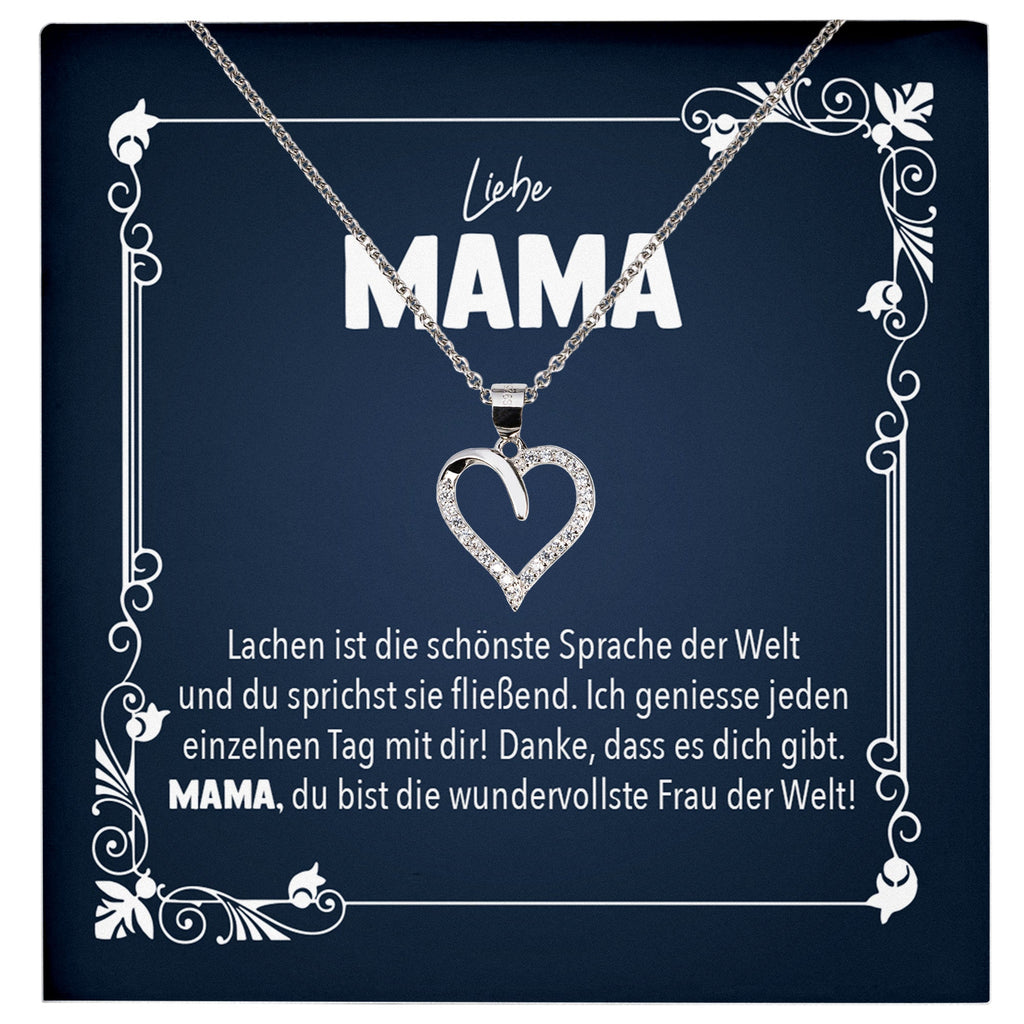 22Feels® Liebe Mama Geschenk Silber 925/000 Herz Halskette Muttertag Valentinstag Frauen Schmuck Karte Mutter Geburtstag Weihnachten Damen Collier Eltern-Schmuck mit Botschaftskarte - Herz21-22Feels