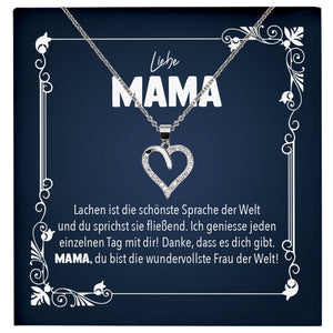 22Feels® Liebe Mama Geschenk Silber 925/000 Herz Halskette Muttertag Valentinstag Frauen Schmuck Karte Mutter Geburtstag Weihnachten Damen Collier Eltern-Schmuck mit Botschaftskarte - Herz21-22Feels