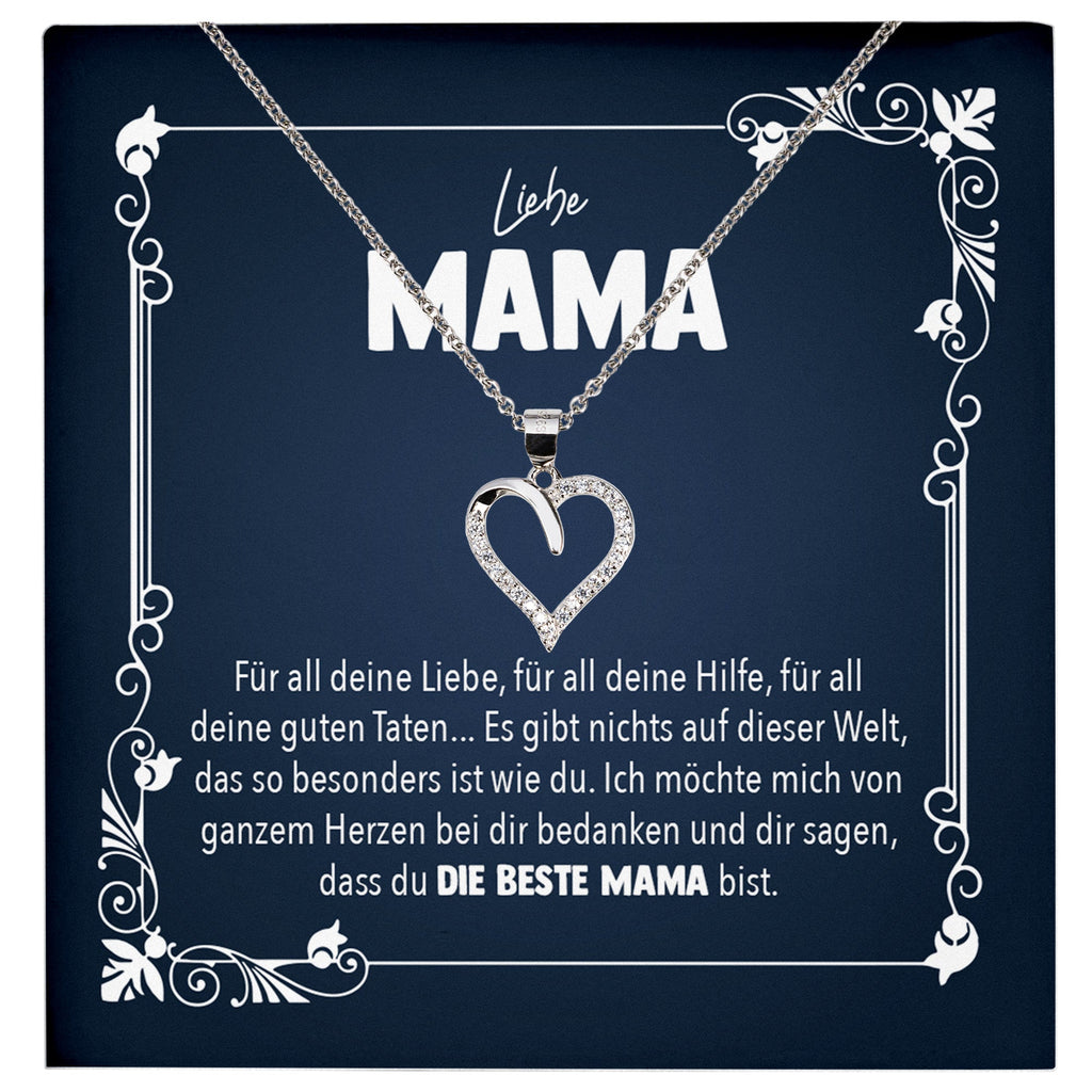 22Feels® Liebe Mama Geschenk Silber 925/000 Herz Halskette Muttertag Valentinstag Frauen Schmuck Karte Mutter Geburtstag Weihnachten Damen Collier Eltern-Schmuck mit Botschaftskarte - Herz21-22Feels