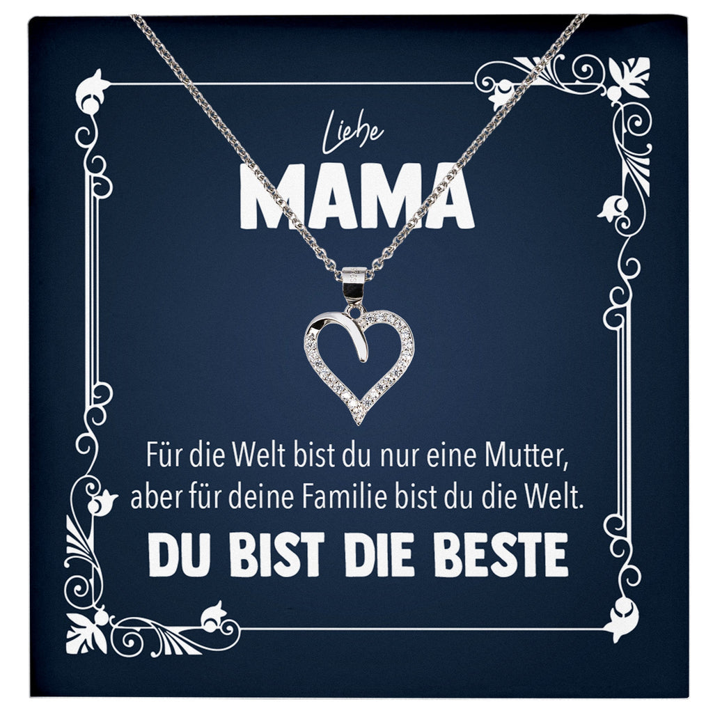 22Feels® Liebe Mama Geschenk Silber 925/000 Herz Halskette Muttertag Valentinstag Frauen Schmuck Karte Mutter Geburtstag Weihnachten Damen Collier Eltern-Schmuck mit Botschaftskarte - Herz21-22Feels