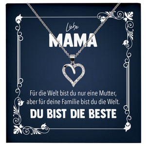 22Feels® Liebe Mama Geschenk Silber 925/000 Herz Halskette Muttertag Valentinstag Frauen Schmuck Karte Mutter Geburtstag Weihnachten Damen Collier Eltern-Schmuck mit Botschaftskarte - Herz21-22Feels