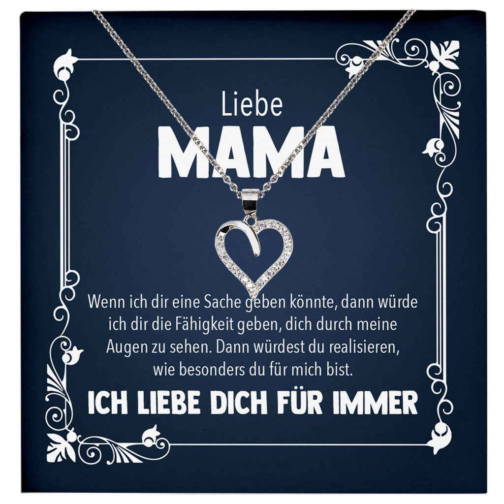 22Feels® Liebe Mama Geschenk Silber 925/000 Herz Halskette Muttertag Valentinstag Frauen Schmuck Karte Mutter Geburtstag Weihnachten Damen Collier Eltern-Schmuck mit Botschaftskarte - Herz21-22Feels