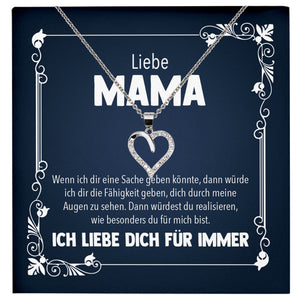 22Feels® Liebe Mama Geschenk Silber 925/000 Herz Halskette Muttertag Valentinstag Frauen Schmuck Karte Mutter Geburtstag Weihnachten Damen Collier Eltern-Schmuck mit Botschaftskarte - Herz21-22Feels