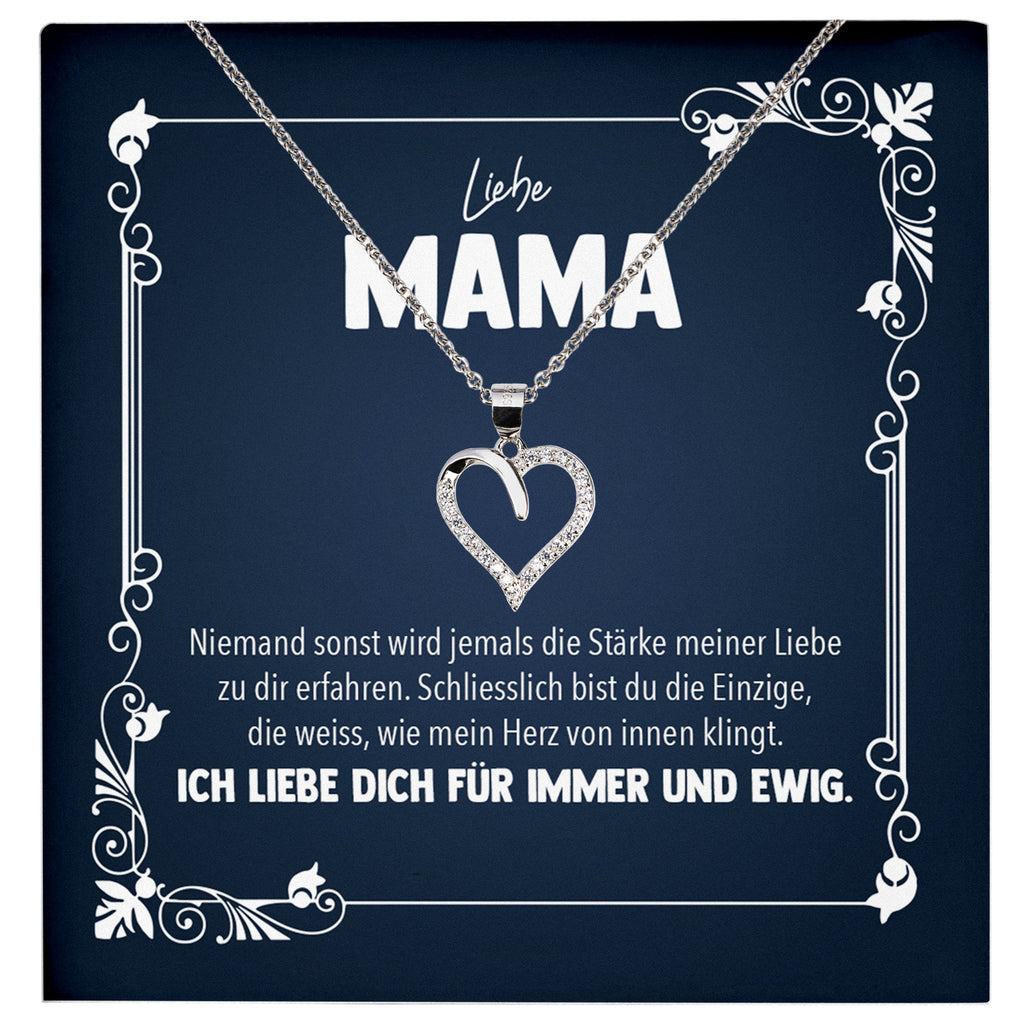 22Feels® Liebe Mama Geschenk Silber 925/000 Herz Halskette Muttertag Valentinstag Frauen Schmuck Karte Mutter Geburtstag Weihnachten Damen Collier Eltern-Schmuck mit Botschaftskarte - Herz21-22Feels