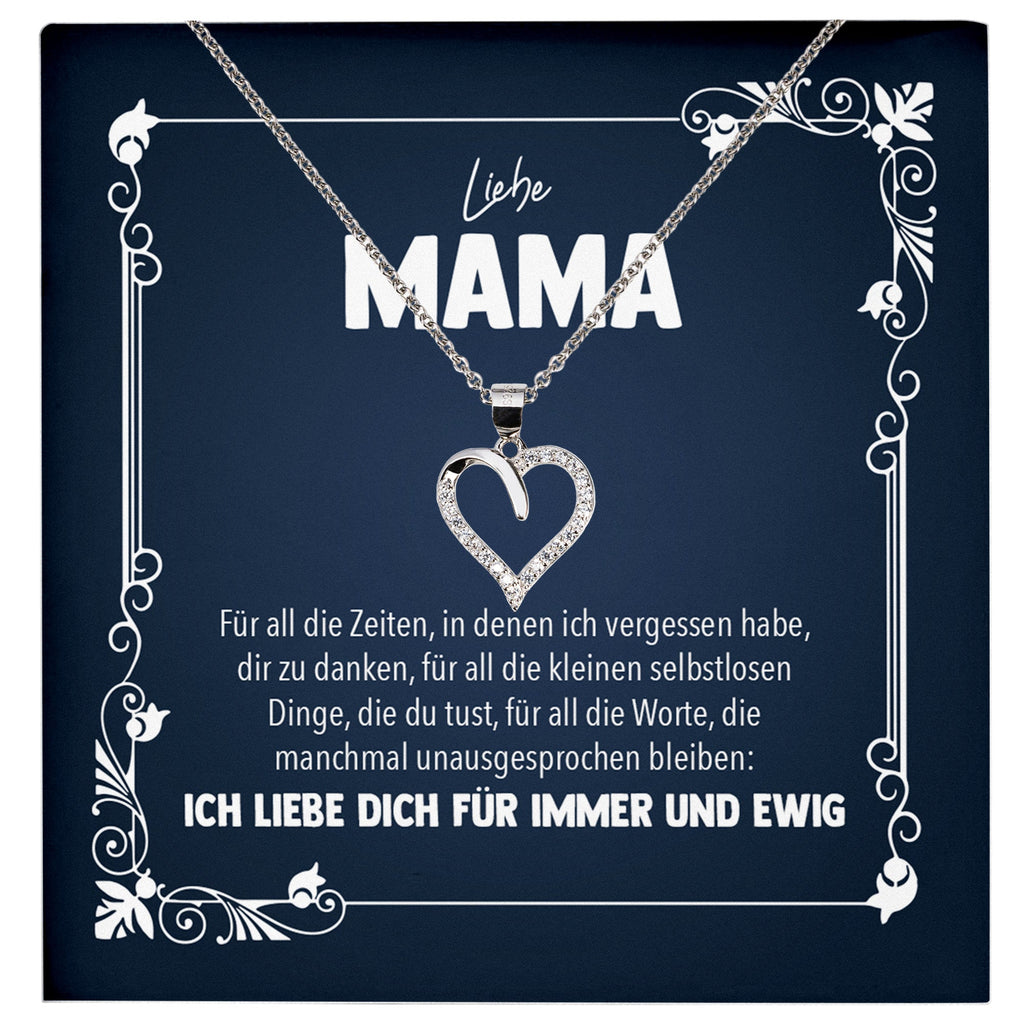 22Feels® Liebe Mama Geschenk Silber 925/000 Herz Halskette Muttertag Valentinstag Frauen Schmuck Karte Mutter Geburtstag Weihnachten Damen Collier Eltern-Schmuck mit Botschaftskarte - Herz21-22Feels
