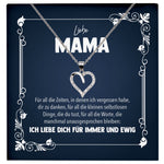 22Feels® Liebe Mama Geschenk Silber 925/000 Herz Halskette Muttertag Valentinstag Frauen Schmuck Karte Mutter Geburtstag Weihnachten Damen Collier Eltern-Schmuck mit Botschaftskarte - Herz21-22Feels