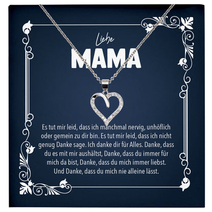 22Feels® Liebe Mama Geschenk Silber 925/000 Herz Halskette Muttertag Valentinstag Frauen Schmuck Karte Mutter Geburtstag Weihnachten Damen Collier Eltern-Schmuck mit Botschaftskarte - Herz21-22Feels