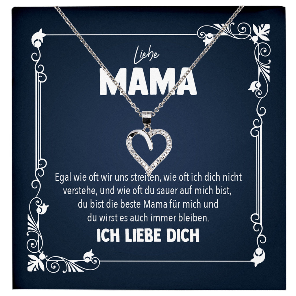 22Feels® Liebe Mama Geschenk Silber 925/000 Herz Halskette Muttertag Valentinstag Frauen Schmuck Karte Mutter Geburtstag Weihnachten Damen Collier Eltern-Schmuck mit Botschaftskarte - Herz21-22Feels