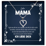 22Feels® Liebe Mama Geschenk Silber 925/000 Herz Halskette Muttertag Valentinstag Frauen Schmuck Karte Mutter Geburtstag Weihnachten Damen Collier Eltern-Schmuck mit Botschaftskarte - Herz21-22Feels