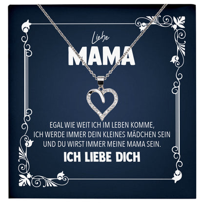 22Feels® Mama Geschenk von Tochter Silber 925/000 Herz Halskette Muttertag Frauen Schmuck mit Karte Mutter Geburtstag Weihnachten Damen Collier-Schmuck mit Botschaftskarte - Herz21-22Feels