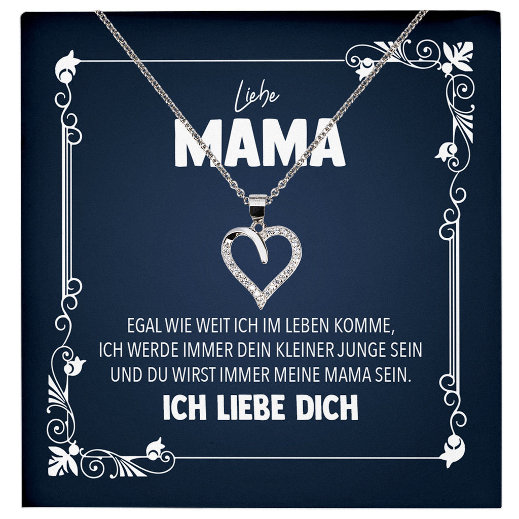 22Feels® Mama Geschenk von Sohn Silber 925/000 Herz Halskette Muttertag Frauen Schmuck mit Karte Mutter Geburtstag Weihnachten Damen Collier-Schmuck mit Botschaftskarte - Herz21-22Feels