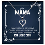 22Feels® Mama Geschenk von Sohn Silber 925/000 Herz Halskette Muttertag Frauen Schmuck mit Karte Mutter Geburtstag Weihnachten Damen Collier-Schmuck mit Botschaftskarte - Herz21-22Feels