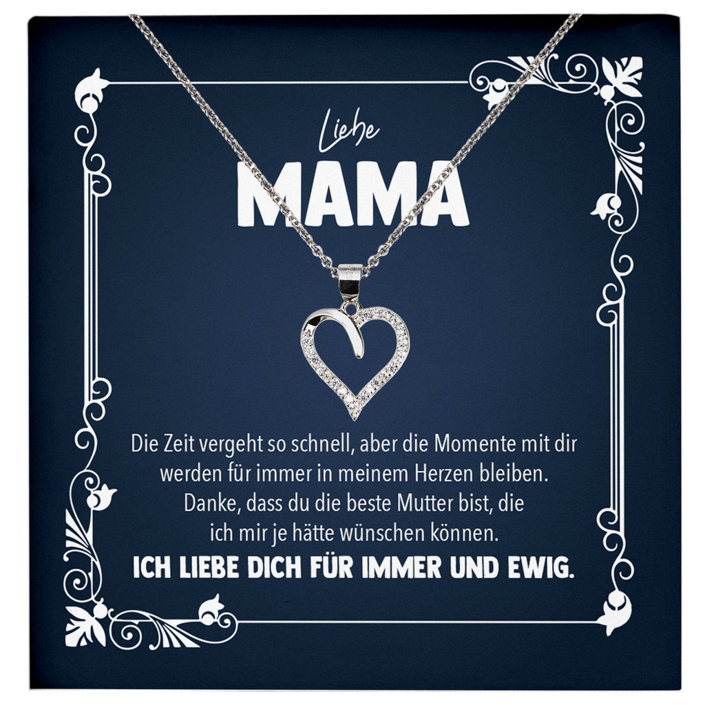 22Feels® Liebe Mama Geschenk Silber 925/000 Herz Halskette Muttertag Valentinstag Frauen Schmuck Karte Mutter Geburtstag Weihnachten Damen Collier Eltern-Schmuck mit Botschaftskarte - Herz21-22Feels
