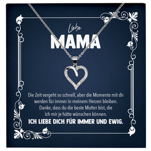 22Feels® Liebe Mama Geschenk Silber 925/000 Herz Halskette Muttertag Valentinstag Frauen Schmuck Karte Mutter Geburtstag Weihnachten Damen Collier Eltern-Schmuck mit Botschaftskarte - Herz21-22Feels