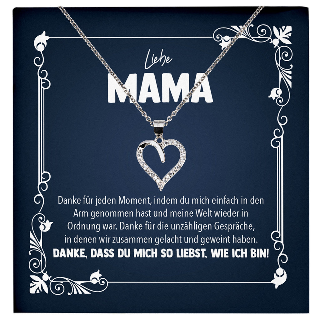 22Feels® Liebe Mama Geschenk Silber 925/000 Herz Halskette Muttertag Valentinstag Frauen Schmuck Karte Mutter Geburtstag Weihnachten Damen Collier Eltern-Schmuck mit Botschaftskarte - Herz21-22Feels