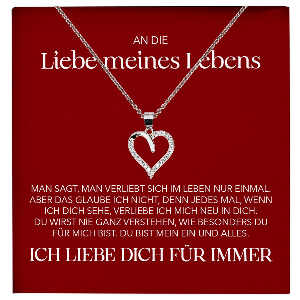 22Feels® Ich Liebe Dich Frauen Geschenk Silber 925/000 Schmuck "Meines Lebens" Ehefrau Freundin Herz Halskette Valentinstag Hochzeitstag Jahrestag-Schmuck mit Botschaftskarte - Herz21-22Feels