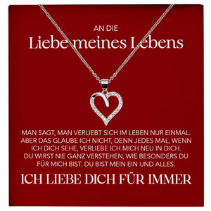 22Feels® Ich Liebe Dich Frauen Geschenk Silber 925/000 Schmuck "Meines Lebens" Ehefrau Freundin Herz Halskette Valentinstag Hochzeitstag Jahrestag-Schmuck mit Botschaftskarte - Herz21-22Feels