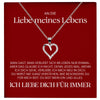 22Feels® Ich Liebe Dich Frauen Geschenk Silber 925/000 Schmuck "Meines Lebens" Ehefrau Freundin Herz Halskette Valentinstag Hochzeitstag Jahrestag-Schmuck mit Botschaftskarte - Herz21-22Feels